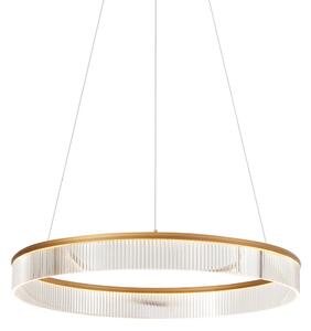 Nowoczesna lampa wisząca mosiężna 78 cm z LED z 3-stopniową regulacją ściemniania - Żyrandol Anello Oswietlenie wewnetrzne