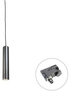 Designerska lampa wisząca czarna z adapterem szynowym 3-fazowym - 3-Phase Tuba Small