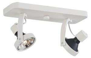 Designerski reflektor sufitowy biały GU10 70mm 2-punktowy regulowany - Vo Oswietlenie wewnetrzne