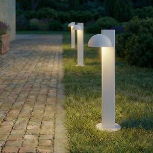 Słupek oświetleniowy LED Lucande Velira, jasnoszara, 77 cm, 1-punktowy, IP44 Velira, aluminiowy / szary / cynkowy, metal, nowoczesny