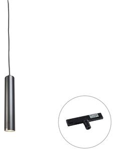 Designerska lampa wisząca czarna z adapterem szynowym 1-fazowym - Slimline Tuba Small