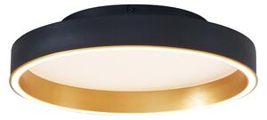Designerska lampa sufitowa czarna ze złotem 40 cm z 3-stopniowym przełącznikiem LED - Ingo