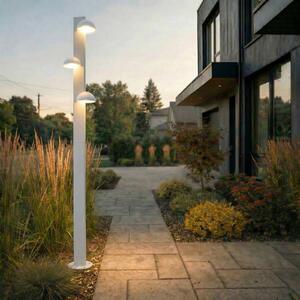 Lampa zewnętrzna LED Lucande Velira, jasnoszara, 220 cm, 3-punktowa Velira, aluminiowy / szary / cynkowy, metal, nowoczesny