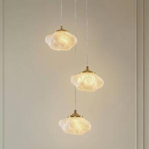 Lampa wisząca Piatra Lindby, możliwość ściemniania, biały / opal, salon / jadalnia, szkło, nowoczesny