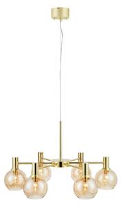 Markslöjd Lampa wisząca szklana Ambra, możliwość ściemniania, mosiężny / złoty, salon / jadalnia, szkło