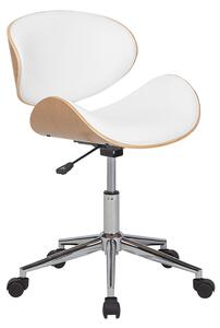 Krzesło biurowe obrotowe na kółkach regulowana wysokość białe Rotterdam Beliani