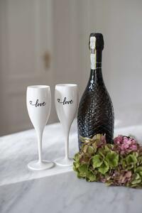 Kieliszek do szampana CHEERS NO. 1 z napisem LOVE 2.0 biały KOZIOL mantecodesign