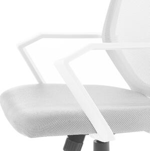 Krzesło biurowe z wysokim oparciem białe siatka obrotowe regulowane Relief Beliani