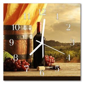 Zegar szklany kwadratowy Beczka na wino