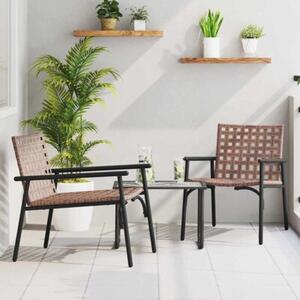 Krzesło ogrodowe 2 szt. brązowy 78 x 55,5 x 75,5 cm polirattan