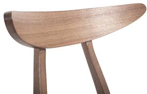 Zestaw 2 krzeseł do jadalni białe siedzisko z ekoskóry ciemne drewno Lynn Beliani