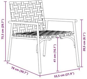 Krzesło ogrodowe 2 szt. brązowy 78 x 55,5 x 75,5 cm polirattan