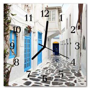 Zegar szklany kwadratowy Santorini
