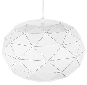 Sufitowa lampa wisząca geometryczny wzór trójkąty metalowa biała Rewa Beliani