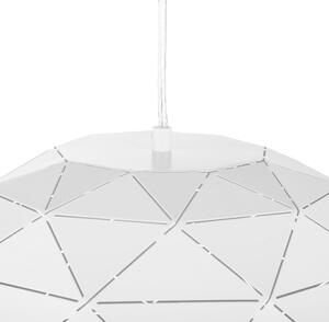 Sufitowa lampa wisząca geometryczny wzór trójkąty metalowa biała Rewa Beliani