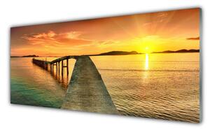 Obraz Szklany Morze Słońce Most Krajobraz