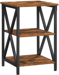 Stolik nocny w stylu loft rustykalny brąz - Raksa