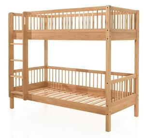Piętrowe łóżko dziecięce z litego drewna dębowego 90x200 cm Forrest – Vipack