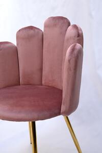 MebleMWM Krzesło muszelka różowe DC-1800 Złote nogi, Welur 44