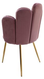 EMWOmeble Krzesło Glamour muszelka DC-1800 różowe #44, złote nogi