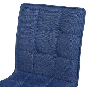 Zestaw 2 krzeseł do jadalni niebieski nowoczesny tapicerowany drewniane nogi Brooklyn Beliani