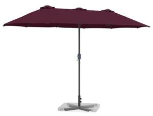 Nowoczesny parasol ogrodowy w kolorze bordeaux - składany, z mechanizmem ręcznym, idealny na balkon, taras i do ogrodu
