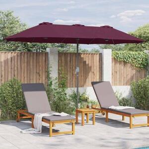 Nowoczesny parasol ogrodowy w kolorze bordeaux - składany, z mechanizmem ręcznym, idealny na balkon, taras i do ogrodu