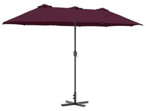 Nowoczesny parasol ogrodowy w kolorze bordeaux - składany, z mechanizmem ręcznym, idealny na balkon, taras i do ogrodu