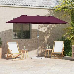 Nowoczesny parasol ogrodowy w kolorze bordeaux - składany, z mechanizmem ręcznym, idealny na balkon, taras i do ogrodu