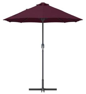 Nowoczesny parasol ogrodowy w kolorze bordeaux - składany, z mechanizmem ręcznym, idealny na balkon, taras i do ogrodu