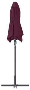 Nowoczesny parasol ogrodowy w kolorze bordeaux - składany, z mechanizmem ręcznym, idealny na balkon, taras i do ogrodu
