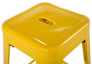 Zestaw 2 hokerów stołków barowych metalowy 60 cm żółty Cabrillo Beliani