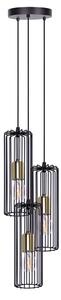 Czarno-złota industrialna lampa wisząca tuba - S776 C9-G76