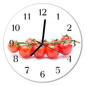 Zegar szklany okrągły Pomidory
