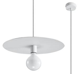 Biała industrialna lampa wisząca rondo M5-K88
