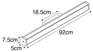 Kinkiet / Lampa scienna łazienkowy mosiądz 92 cm z diodą LED IP44 - Cascada Oswietlenie wewnetrzne
