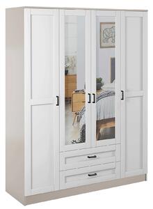 Minimalistyczna szafa z lustrem kaszmir + biały M4-B11