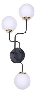 Czarny kinkiet z trzema kloszami - 3X S854 G6-P43