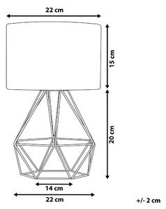 Lampa stołowa lampka nocna geometryczna metalowa podstawa biały klosz Maroni Beliani