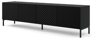 Szafka rtv w stylu glamour czarny mat + czarne nóżki F5-A94
