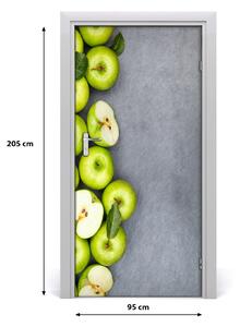 Naklejka na drzwi samoprzylepna Zielone jabłka