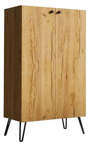 Wysoka komoda z półkami w stylu loft dąb craft D5-M60