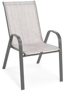 Meble ogrodowe PORTO stół 150x90 cm i 6 krzeseł - szaro-czarny
