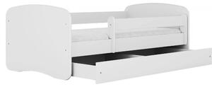 Białe łóżko dziecięce z materacem 70x140 T6-P10