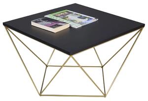 Druciany stolik kawowy w stylu glamour czarny + złoty L6-G98
