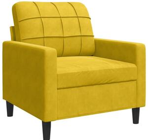 Fotel, Å¼Ã³Åty, 60 cm, obity aksamitem