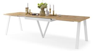 AVERY Dąb Artisan/dół biały - STÓŁ LOFTOWY/INDUSTRIALNY DO SALONU/JADALNI ROZKŁADANY - 2 ROZMIARY!