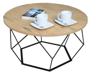 Stolik kawowy w stylu loft dąb lancelot T8-Z85