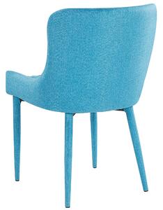 Nowoczesny zestaw 2 krzeseł do jadalni pikowane błękitne eleganckie Solano Beliani