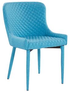 Nowoczesny zestaw 2 krzeseł do jadalni pikowane błękitne eleganckie Solano Beliani